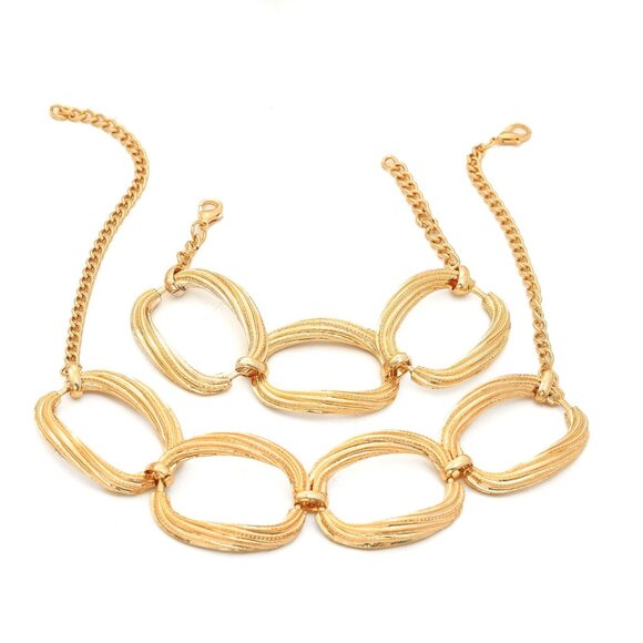 8k Gold Filled Chain Necklace and Bracelet Set - Picture 5 of 6